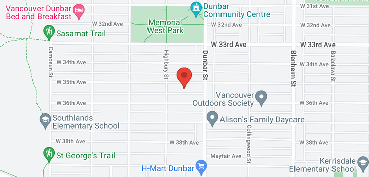 map of 3708 W 35TH AVENUE